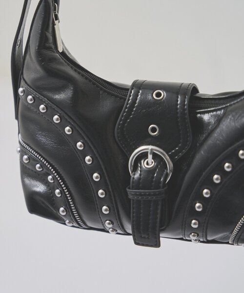 WHO'S WHO gallery（フーズフーギャラリー）の「STUDDED BELT SHOULDER BAG（ショルダーバッグ・レディース・ブラック/ブラウン・FREE）」の10枚目の写真