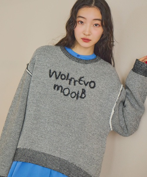 カシミリーレタリングニットプルオーバー（ニット/セーター