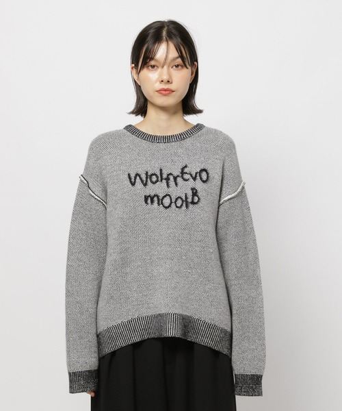 カシミリーレタリングニットプルオーバー（ニット/セーター）｜niko