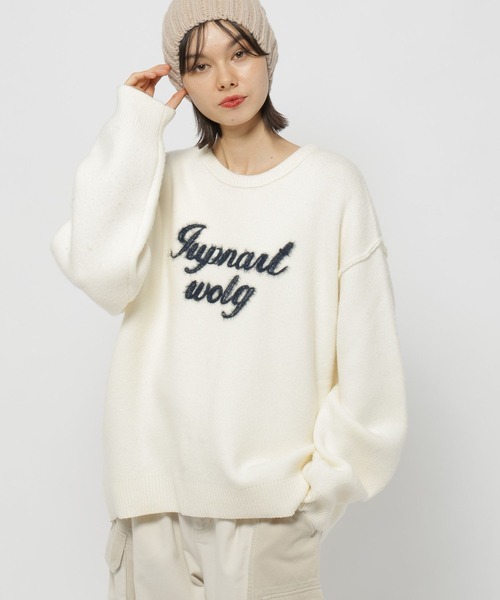 セール】カシミリーレタリングニットプルオーバー（ニット/セーター