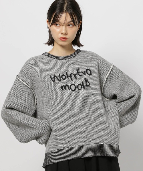 カシミリーレタリングニットプルオーバー（ニット/セーター）｜niko