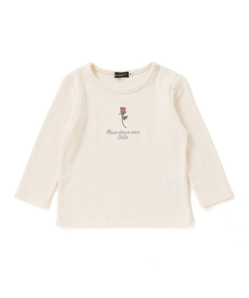 BeBe（ベベ）の「針抜きローズ刺しゅう長袖Tシャツ(80~100cm)（その他ベビーウェア・キッズ・ブルー/オフホワイト・90cm/100cm/80ｃｍ）」の10枚目の写真