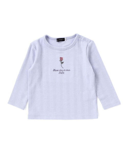 BeBe（ベベ）の「針抜きローズ刺しゅう長袖Tシャツ(80~100cm)（その他ベビーウェア・キッズ・ブルー/オフホワイト・90cm/100cm/80ｃｍ）」の13枚目の写真