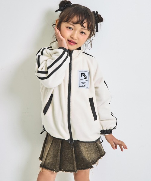 ANAP kids(アナップキッズ)の「リバーシブル フリース ブルゾン 【ユニセックスアイテム】【ジュニアお揃い】(ブルゾン・キッズ・ホワイト/ブラック・110/130/120)」の2枚目の写真