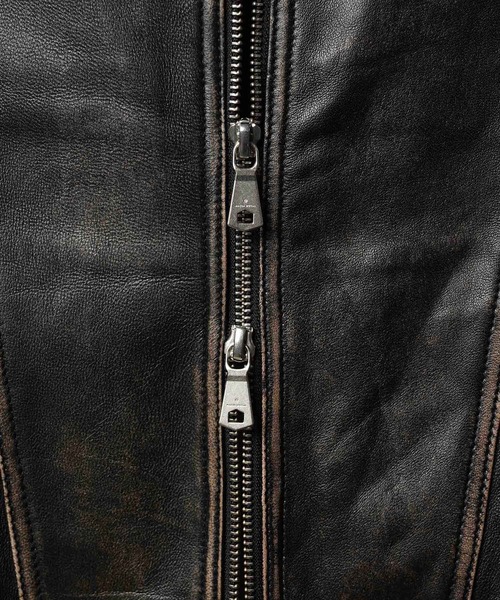 MAISON SPECIAL（メゾンスペシャル）の「《UNISEX》Sheep Leather Single Collard Blouson/シープレザーシングルカラーブルゾン【MAISON SPECIAL/メゾンスペシャル】（ライダースジャケット・メンズ・ブラック/ダークブラック/ダークブラウン・0/1/2）」の11枚目の写真