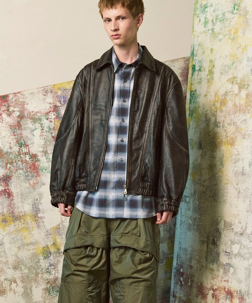 UNISEX》Sheep Leather Single Collard Blouson/シープレザーシングル