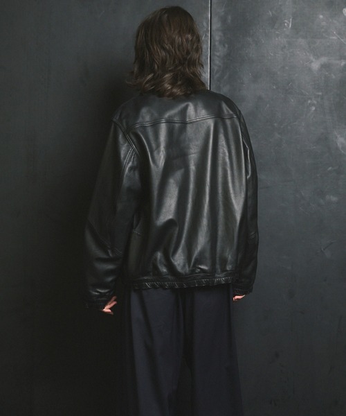 UNISEX》Sheep Leather Single Collard Blouson/シープレザーシングル
