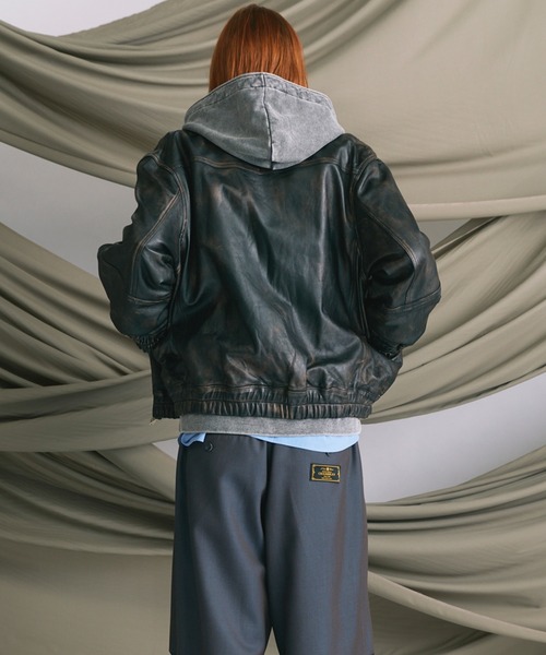 UNISEX》Sheep Leather Single Collard Blouson/シープレザーシングル