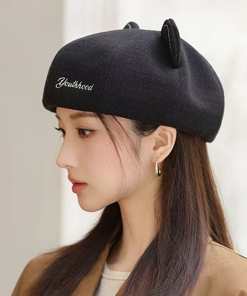 gossip！ロサンゼルス（ゴシップロサンゼルス）の「猫耳キュートベレー（キャップ・レディース・ブラック/オフホワイト/ライトブラウン・FREE）」の3枚目の写真