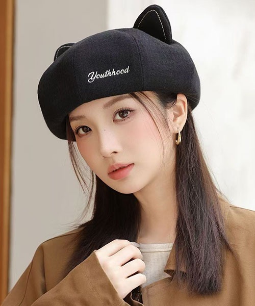 gossip！ロサンゼルス（ゴシップロサンゼルス）の「猫耳キュートベレー（キャップ・レディース・ブラック/オフホワイト/ライトブラウン・FREE）」の7枚目の写真