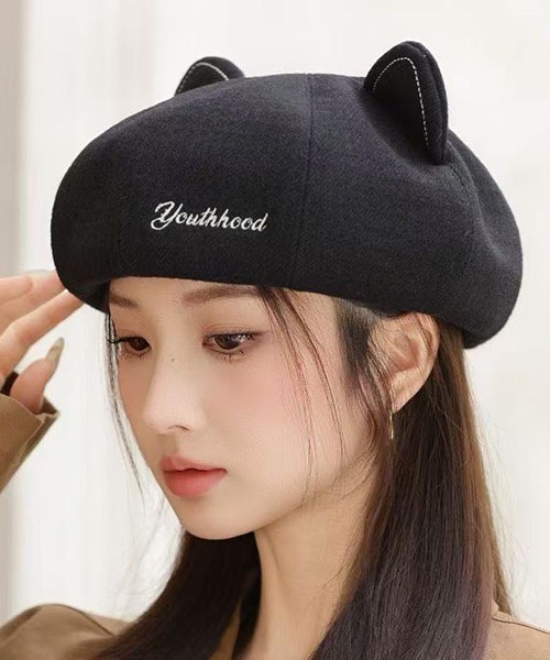 gossip！ロサンゼルス（ゴシップロサンゼルス）の「猫耳キュートベレー（キャップ・レディース・ブラック/オフホワイト/ライトブラウン・FREE）」の9枚目の写真