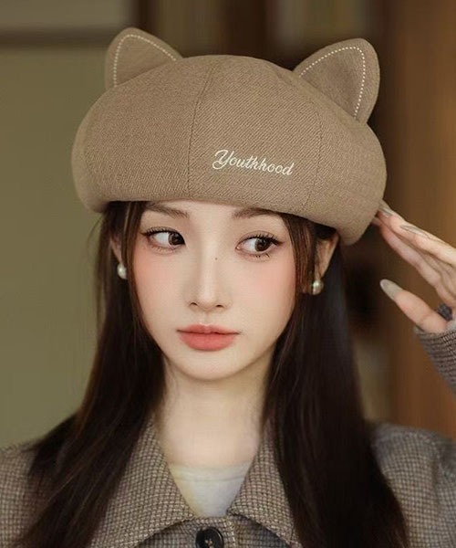 gossip！ロサンゼルス（ゴシップロサンゼルス）の「猫耳キュートベレー（キャップ・レディース・ブラック/オフホワイト/ライトブラウン・FREE）」の6枚目の写真