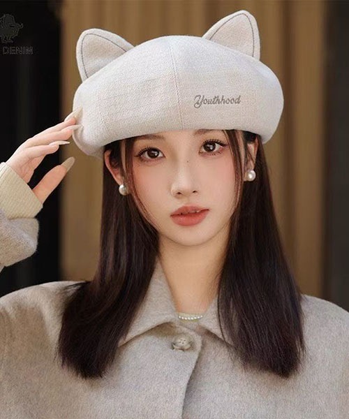 gossip！ロサンゼルス（ゴシップロサンゼルス）の「猫耳キュートベレー（キャップ・レディース・ブラック/オフホワイト/ライトブラウン・FREE）」の10枚目の写真