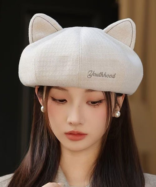 gossip！ロサンゼルス（ゴシップロサンゼルス）の「猫耳キュートベレー（キャップ・レディース・ブラック/オフホワイト/ライトブラウン・FREE）」の15枚目の写真