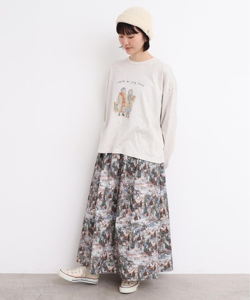 l'atelier du savon（アトリエドサボン）の「星くずと冬の街　シャツコールプリントスカート（スカート・レディース・ネイビー/ベージュ・FREE）」の20枚目の写真