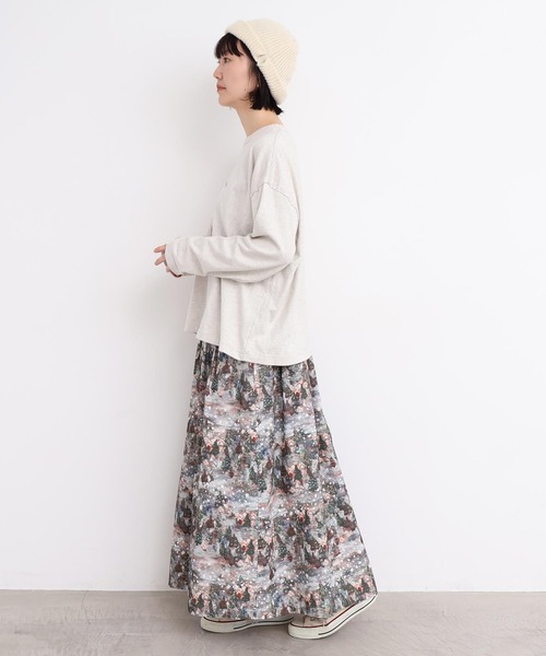 l'atelier du savon（アトリエドサボン）の「星くずと冬の街　シャツコールプリントスカート（スカート・レディース・ネイビー/ベージュ・FREE）」の21枚目の写真