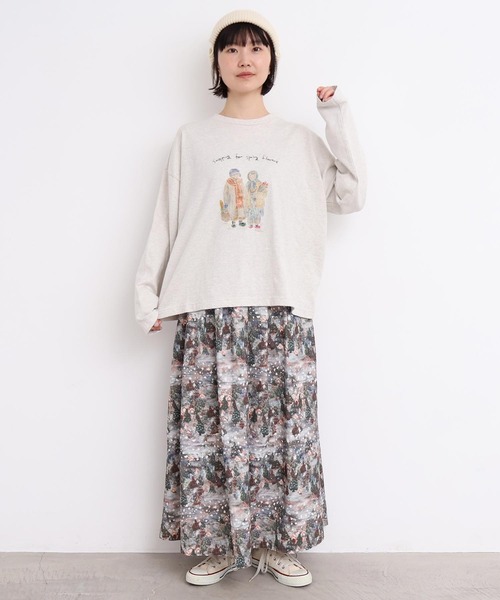 l'atelier du savon（アトリエドサボン）の「星くずと冬の街　シャツコールプリントスカート（スカート・レディース・ネイビー/ベージュ・FREE）」の19枚目の写真