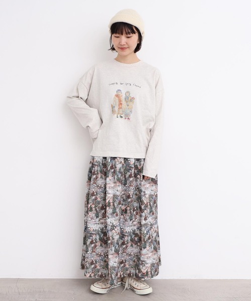 l'atelier du savon（アトリエドサボン）の「星くずと冬の街　シャツコールプリントスカート（スカート・レディース・ネイビー/ベージュ・FREE）」の22枚目の写真