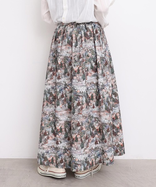 l'atelier du savon（アトリエドサボン）の「星くずと冬の街　シャツコールプリントスカート（スカート・レディース・ネイビー/ベージュ・FREE）」の13枚目の写真