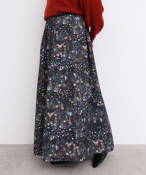 l'atelier du savon（アトリエドサボン）の「星くずと冬の街　シャツコールプリントスカート（スカート・レディース・ネイビー/ベージュ・FREE）」の16枚目の写真