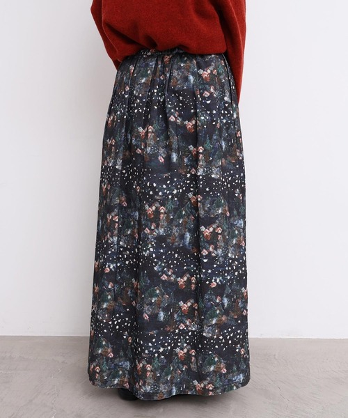 l'atelier du savon（アトリエドサボン）の「星くずと冬の街　シャツコールプリントスカート（スカート・レディース・ネイビー/ベージュ・FREE）」の17枚目の写真