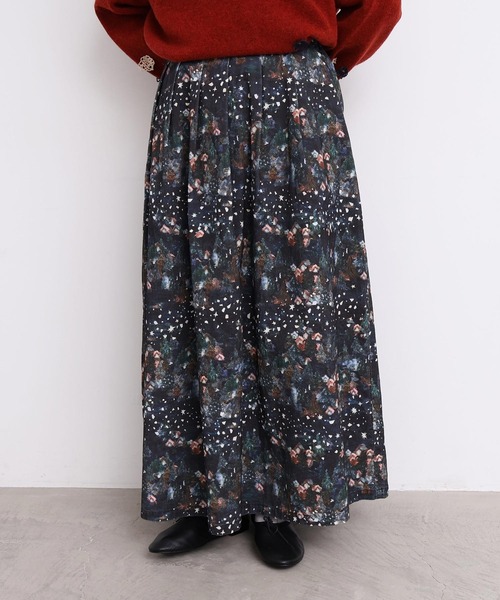 l'atelier du savon（アトリエドサボン）の「星くずと冬の街　シャツコールプリントスカート（スカート・レディース・ネイビー/ベージュ・FREE）」の18枚目の写真