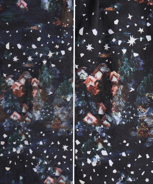 l'atelier du savon（アトリエドサボン）の「星くずと冬の街　シャツコールプリントスカート（スカート・レディース・ネイビー/ベージュ・FREE）」の8枚目の写真