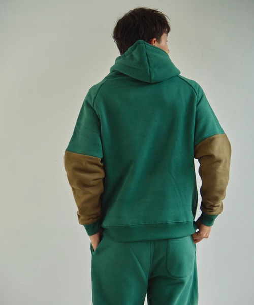 go slow caravan(ゴースローキャラバン)の「Duckster/ダックスター バイカラーストライプフーディ(パーカー・メンズ・チャコールグレー/グリーン/ライトグレー・LARGE/X-LARGE/MEDIUM)」の12枚目の写真
