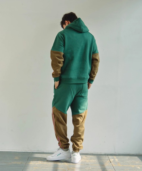 go slow caravan(ゴースローキャラバン)の「Duckster/ダックスター バイカラーストライプフーディ(パーカー・メンズ・チャコールグレー/グリーン/ライトグレー・LARGE/X-LARGE/MEDIUM)」の16枚目の写真