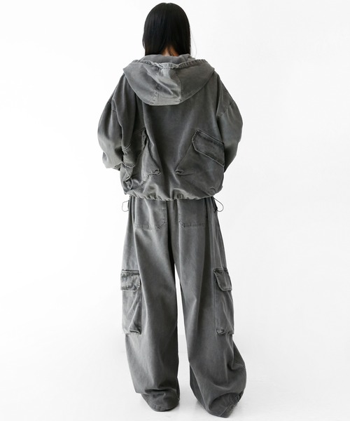 minsobi（ミンソビ）の「バックポケットピグメントジャケット（ノーカラージャケット・メンズ・チャコールグレー・FREE）」の22枚目の写真