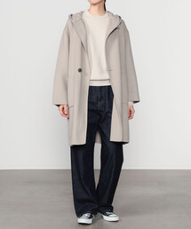 ウドOrcival オーシバル　【新品】フード付き ベージュウールコート ORCIVAL オーシバル ライトモッサ フード付き ジップアップ