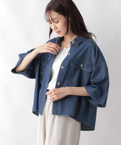 セール】DENIM LIKE PRINT SHIRT（シャツ/ブラウス）｜Ameri（アメリ