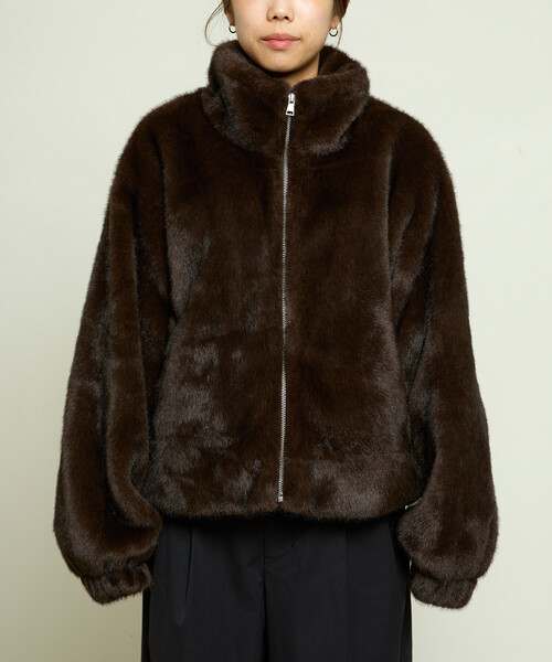 PUBLUX（パブリュクス）の「PUBLUX/パブリュクス ショート丈フェイクファーブルゾン　限定展開（その他アウター・レディース・ブラウン/ナチュラル・ﾌﾘ-）」の21枚目の写真