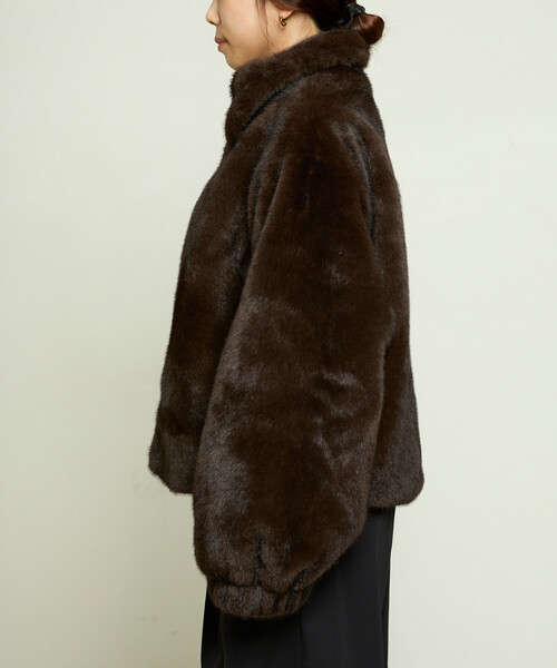 PUBLUX（パブリュクス）の「PUBLUX/パブリュクス ショート丈フェイクファーブルゾン　限定展開（その他アウター・レディース・ブラウン/ナチュラル・ﾌﾘ-）」の22枚目の写真