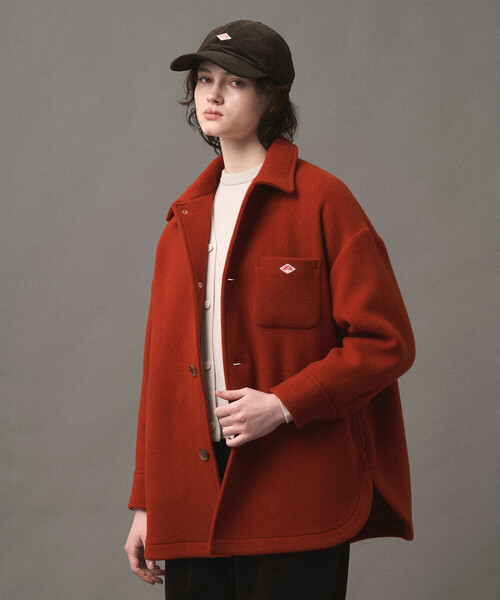 DANTON(ダントン)の「WOMEN'S WOOL MELTON SHIRT BLOUSON(その他アウター・レディース・オレンジ/ダークネイビー/グレー/ベージュ・36/34/38)」の8枚目の写真