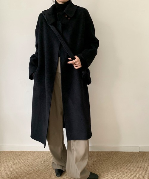 DECADE CLASSIC(ディケイド クラシック)の「DECADE CLASSIC ウールチェスターコート(チェスターコート・レディース・オレンジ/ネイビー/ライトグレー・FREE)」の3枚目の写真