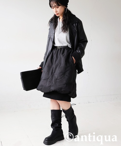antiqua(アンティカ)の「中綿入り バルーンスカート(スカート・レディース・ブラック・ONESIZE)」の5枚目の写真