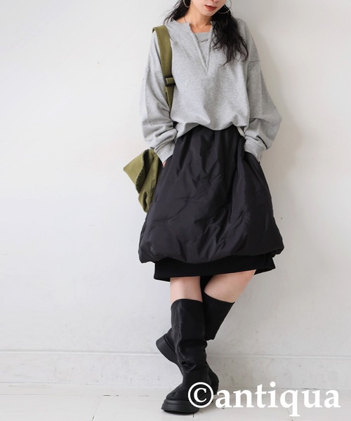 antiqua(アンティカ)の「中綿入り バルーンスカート(スカート・レディース・ブラック・ONESIZE)」の7枚目の写真