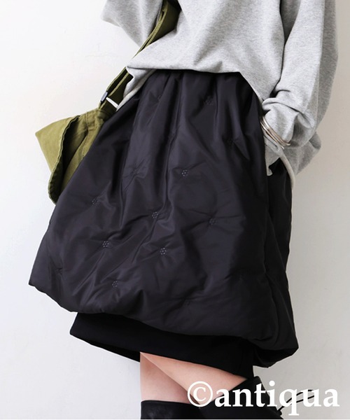 antiqua(アンティカ)の「中綿入り バルーンスカート(スカート・レディース・ブラック・ONESIZE)」の8枚目の写真