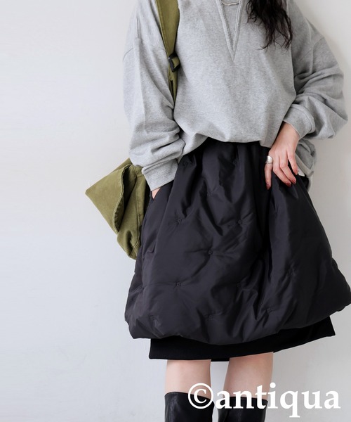 antiqua(アンティカ)の「中綿入り バルーンスカート(スカート・レディース・ブラック・ONESIZE)」の9枚目の写真