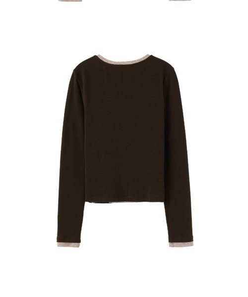 GENERAL IDEA（ジェネラルアイデア）の「layered twist t-shirts  レイヤードツイスト長袖Tシャツ（Tシャツ/カットソー・レディース・カーキ/ブラック/ブラウン・L/M/S）」の17枚目の写真