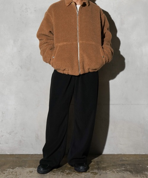 SUNNY  SPORTS（サニースポーツ）の「SUNNY SPORTS GOLF / サニースポーツゴルフ BOA FLEECE SWING TOP ボアフリース スイングトップ（ブルゾン・メンズ・ブラウン/ブラック・X-SMALL/MEDIUM/LARGE）」の8枚目の写真