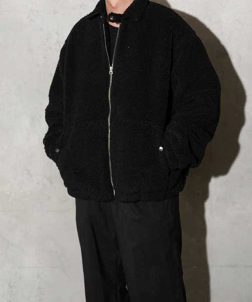 SUNNY  SPORTS（サニースポーツ）の「SUNNY SPORTS GOLF / サニースポーツゴルフ BOA FLEECE SWING TOP ボアフリース スイングトップ（ブルゾン・メンズ・ブラウン/ブラック・X-SMALL/MEDIUM/LARGE）」の5枚目の写真