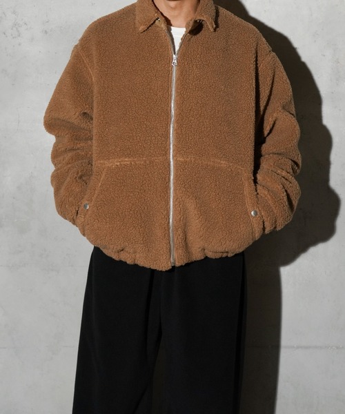 SUNNY  SPORTS（サニースポーツ）の「SUNNY SPORTS GOLF / サニースポーツゴルフ BOA FLEECE SWING TOP ボアフリース スイングトップ（ブルゾン・メンズ・ブラウン/ブラック・X-SMALL/MEDIUM/LARGE）」の7枚目の写真