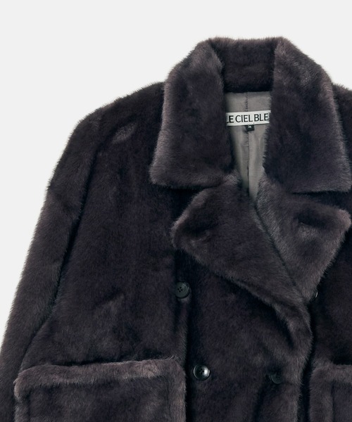 LE CIEL BLEU(ルシェルブルー)の「フェイクミンクピーコート / Faux Mink Peacoat(その他アウター・レディース・ブラウン/グレー・36)」の10枚目の写真