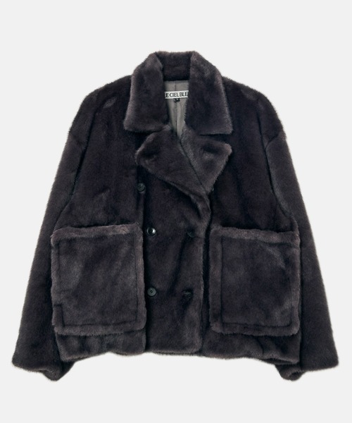 LE CIEL BLEU(ルシェルブルー)の「フェイクミンクピーコート / Faux Mink Peacoat(その他アウター・レディース・ブラウン/グレー・36)」の9枚目の写真