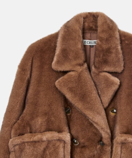 LE CIEL BLEU(ルシェルブルー)の「フェイクミンクピーコート / Faux Mink Peacoat(その他アウター・レディース・ブラウン/グレー・36)」の18枚目の写真