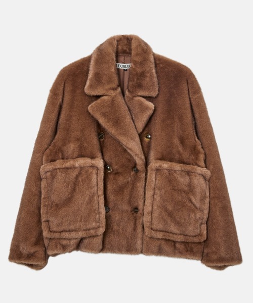 LE CIEL BLEU(ルシェルブルー)の「フェイクミンクピーコート / Faux Mink Peacoat(その他アウター・レディース・ブラウン/グレー・36)」の17枚目の写真