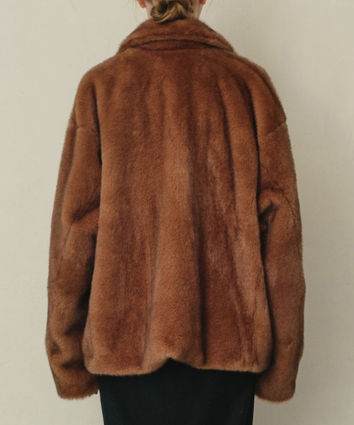 LE CIEL BLEU(ルシェルブルー)の「フェイクミンクピーコート / Faux Mink Peacoat(その他アウター・レディース・ブラウン/グレー・36)」の16枚目の写真