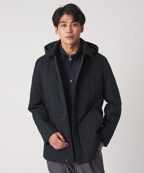 A DAY IN THE LIFE UNITED ARROWS(アデイインザライフユナイテッドアローズ)の「ウールライク キルト フードブルゾン-防風・撥水-<A DAY IN THE LIFE>(ブルゾン・メンズ・ネイビー/ダークグレー・L/M)」の8枚目の写真